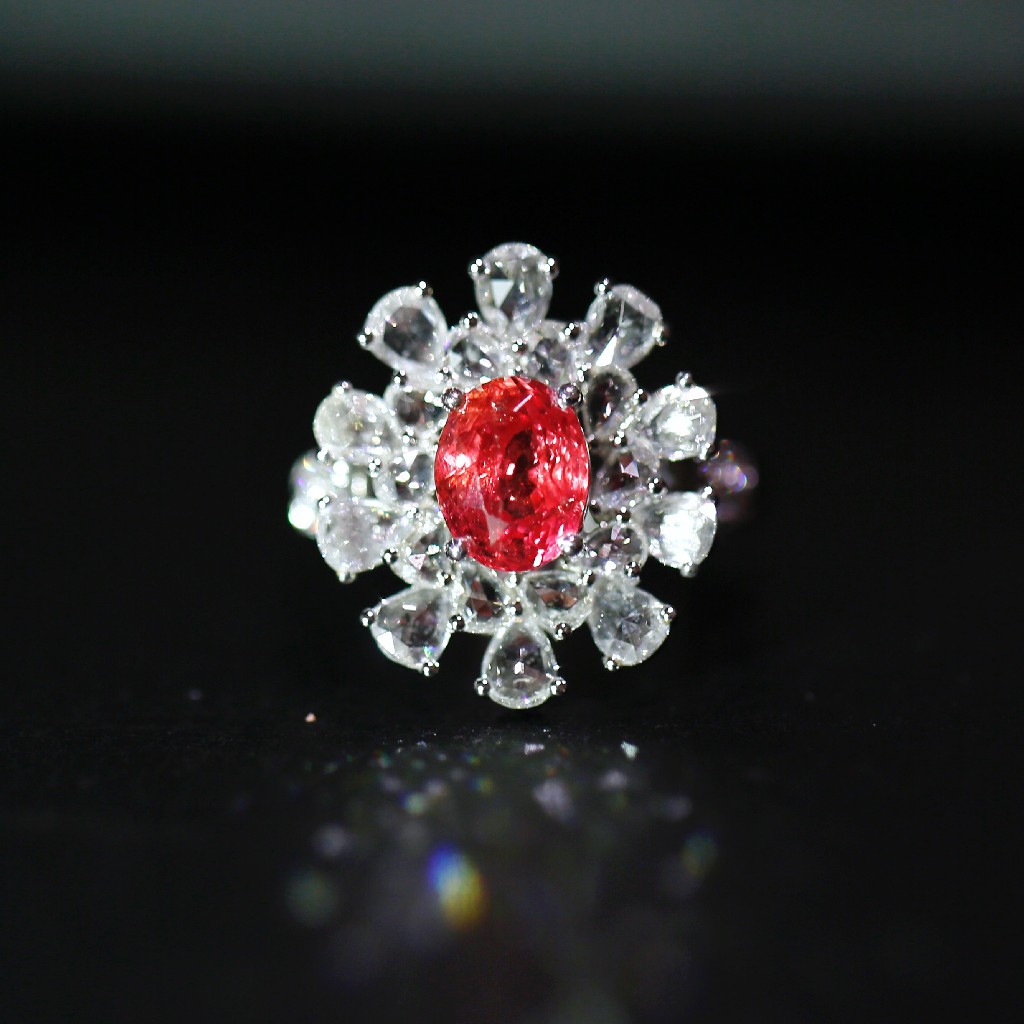 【珝设计】无烧帕帕拉恰莲花蓝宝石(温莎产地,大美无言)