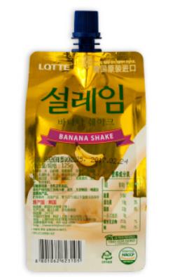 【捆绑】乐天 雪莱淋香蕉味125ml*5 【5묶음】롯데 설레임 바나나맛125ml*5 商品图1