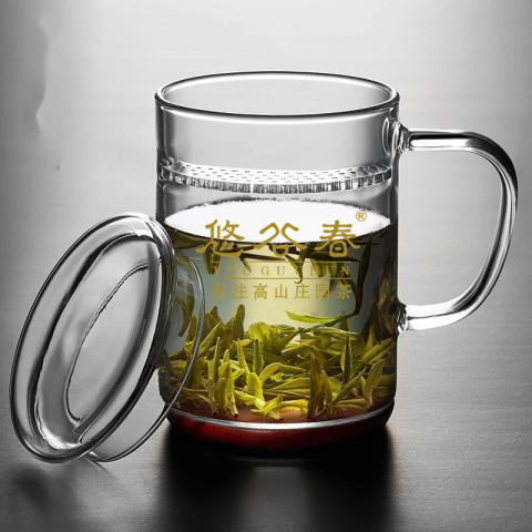 悠谷春绿茶杯（带杯盖） 商品图0