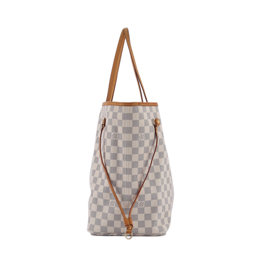 louis vuitton 路易威登 lv neverfull 经典款白色棋盘格大号托特包