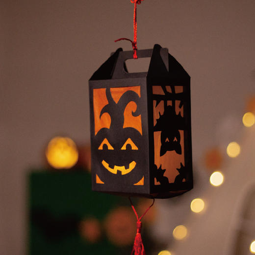 万圣节手工diy薄纸灯笼 蜘蛛南瓜灯手工diy材料包儿童鬼节装饰灯