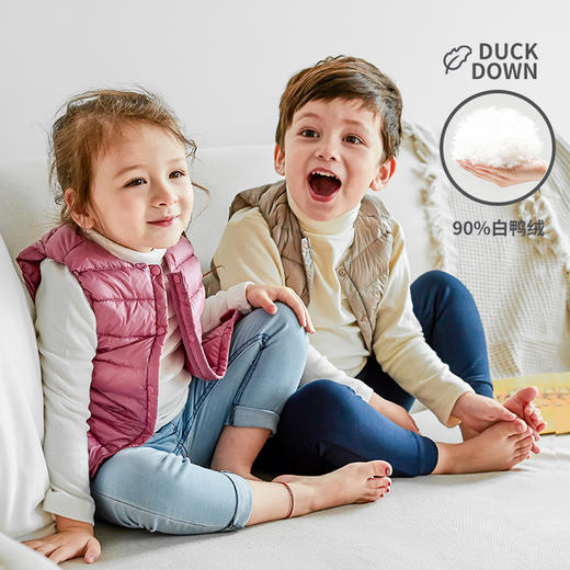 咕噜日记男女童90白鸭绒糖果色羽绒马甲DZY705 商品图3