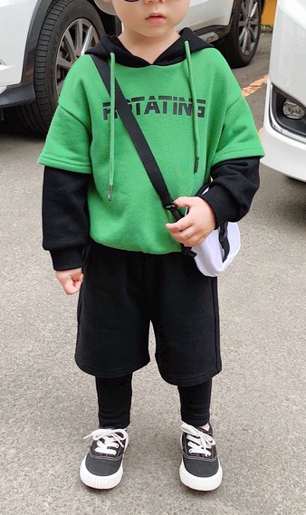 TG05儿童假两件裤子，叠穿风百搭潮童