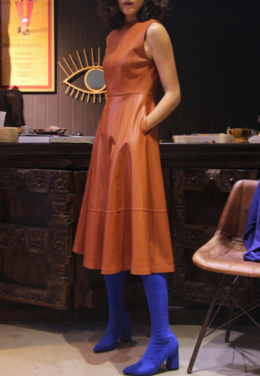 C.SY SeLECTED 经典款羊皮连衣裙 商品图3