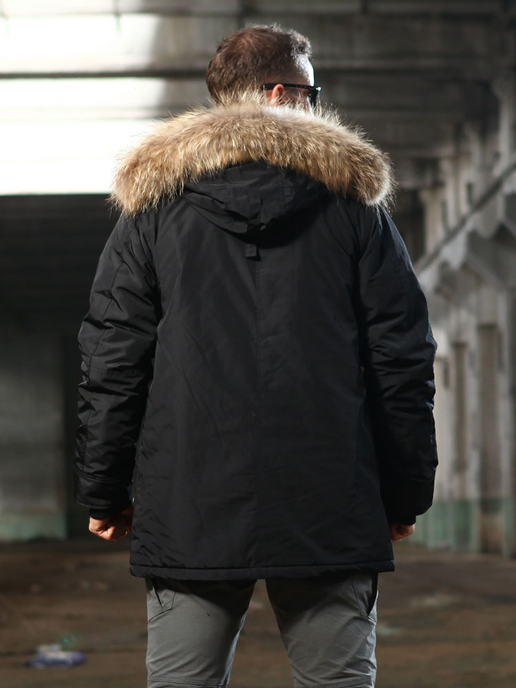 n3b真毛领军事防寒服大衣防风防水防寒战术棉服