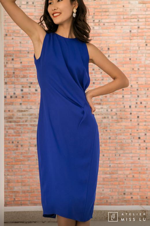 AtelierMissLu / Gloria-皇家蓝立裁修身连身裙 商品图13