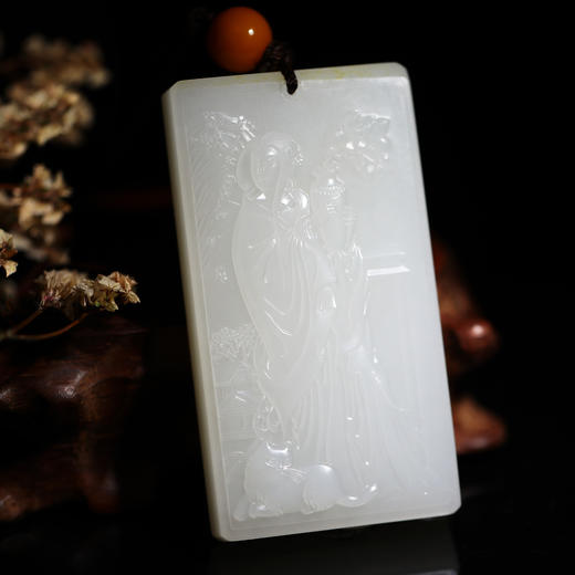 和田玉（白玉）籽料 玉牌--风和小阁（翟倚卫） 116g 商品图1