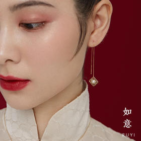 诸事如意珐琅耳线