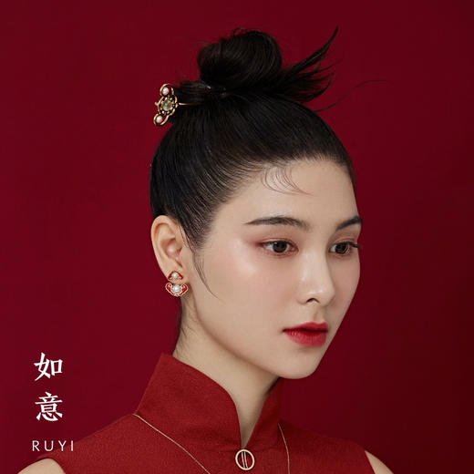 称心如意两戴珐琅耳坠 商品图0