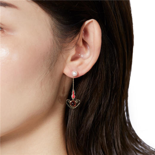 平安如意石榴石耳坠 商品图3