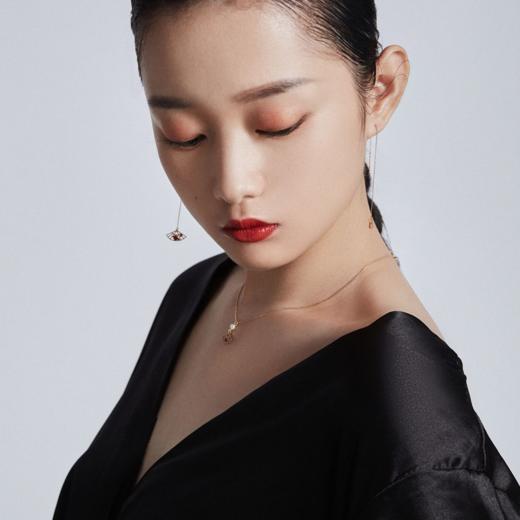 金荷花扇冷珐琅项链 商品图0