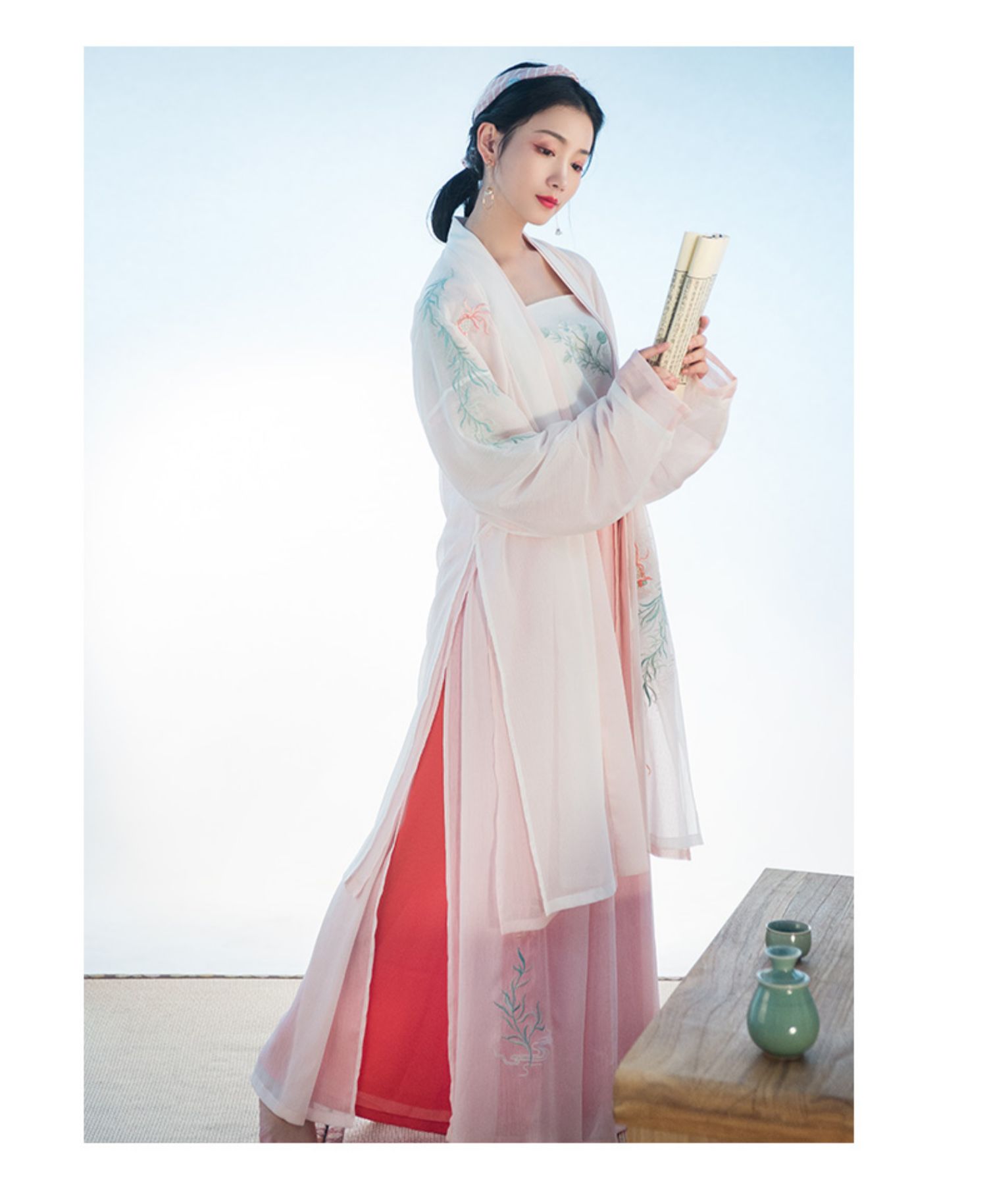 重回汉唐原创汉服女装夏沫日常中国风长褙子改良宋裤夏季非 古装