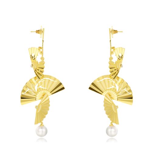 善舞纯银镀18K金珍珠耳坠 商品图4