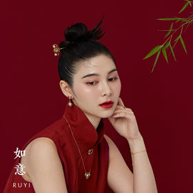 吉祥如意珐琅耳坠