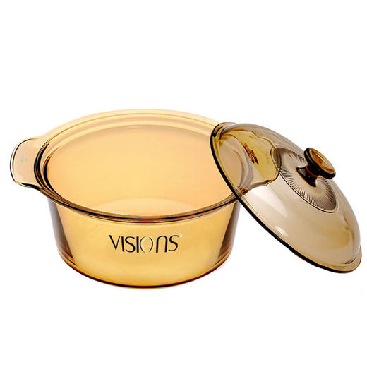 美国康宁3.5l双耳晶彩透明浅锅 vsd-3.5 玻璃汤锅煮锅炖锅