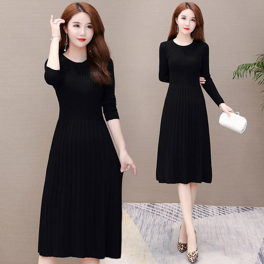 2019冬季新款连衣裙女内搭流行韩版显瘦长袖针织裙ch662