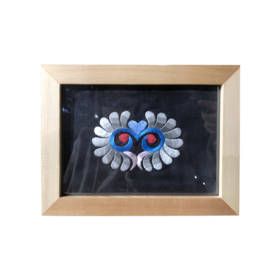 深山集市 平绣刺梨花小画框