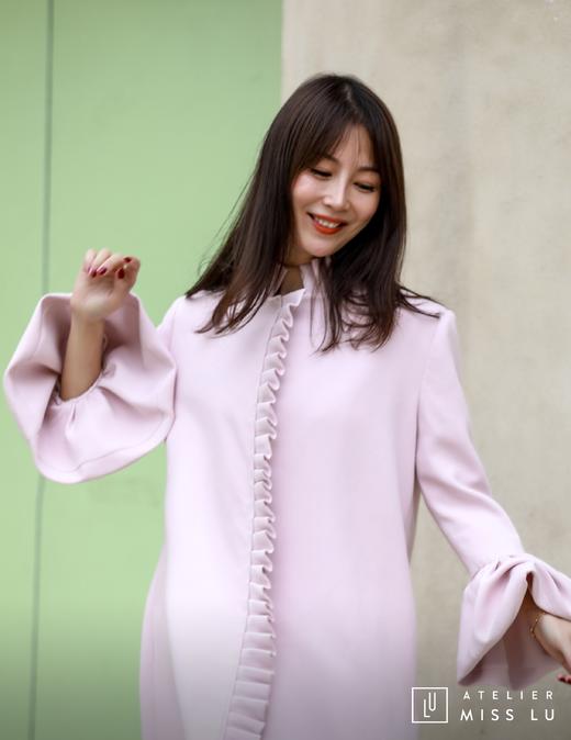 AtelierMissLu / Amy-茱萸粉褶皱装饰外套 商品图0