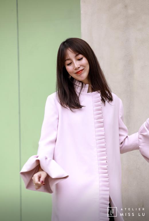 AtelierMissLu / Amy-茱萸粉褶皱装饰外套 商品图8