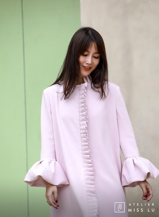 AtelierMissLu / Amy-茱萸粉褶皱装饰外套 商品图1