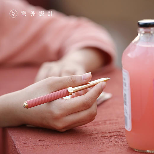 小写牛皮签字笔+黄铜笔芯筒-珊瑚橙-字母款 商品图5