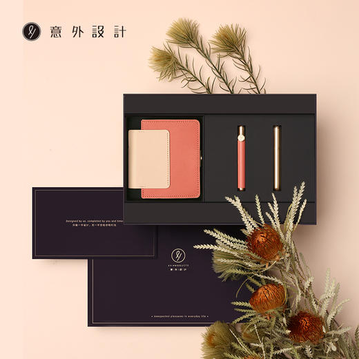 小写牛皮签字笔+黄铜笔芯筒-珊瑚橙-字母款 商品图1