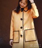 AtelierMissLu / Nuria-奶蜜黄撞色口袋羊毛长外套 商品缩略图0