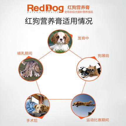 红狗化毛膏营养膏关节膏美毛膏120g鱼油223ml赖氨酸膏洁牙粉蛋黄卵磷脂猫草粉多维片钙片维生素B片 商品图3