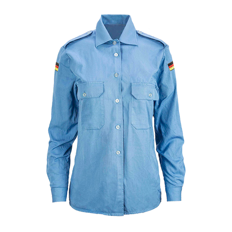 海军蓝色长袖衬衣