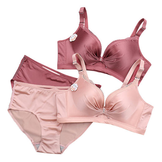 【套装】2020新款女士内衣无钢圈聚拢胸罩薄款美背文胸jj8801