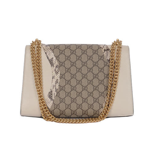 a  gucci 古驰 padlock 经典款拼色印花拼皮链条包