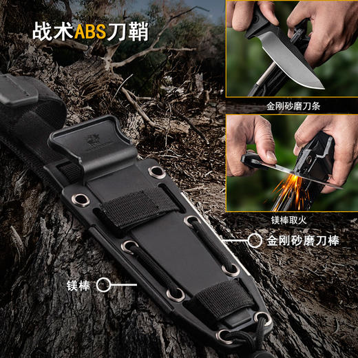 汉道 洛克 D2 钢 生存刀战术直刀野外求生 防身刀TD-13A JX100 商品图3