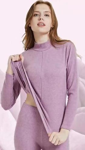 竹纤维女士双面绒高领上衣3572