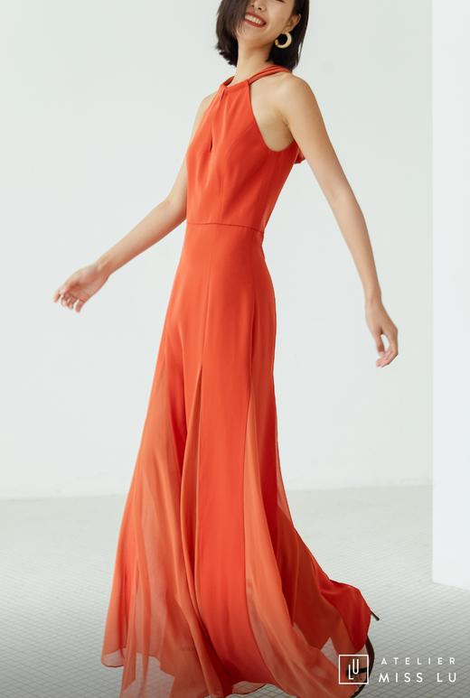 AtelierMissLu / Sandra-探戈橘露肩长礼服 商品图0