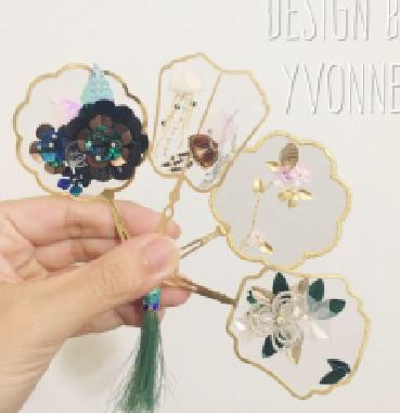 A7-2迷你法绣宫扇 商品图0