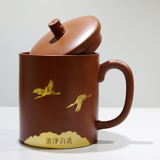 天一书局出品 祥和紫砂办公套装 手工礼品套装茶杯 商品图3