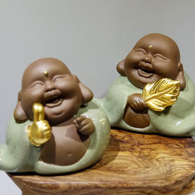 天一书局出品 弥勒开心佛 陶瓷家居摆件 茶具摆件