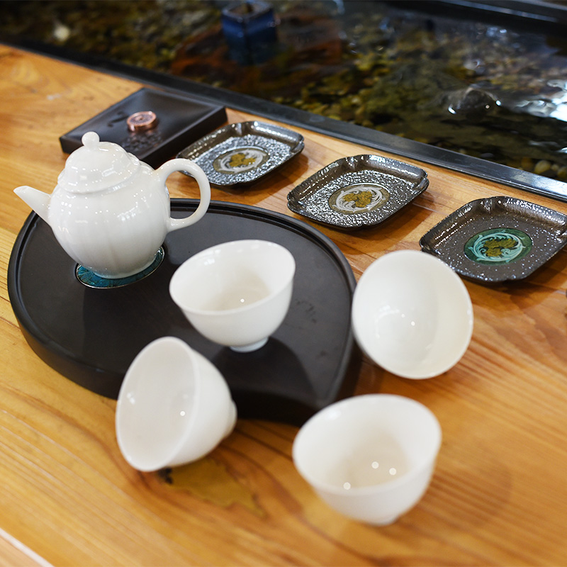 天一书局出品 缠枝花茶具茶垫礼品组合套装 家用简约茶杯