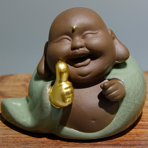 天一书局出品 弥勒开心佛 陶瓷家居摆件 茶具摆件 商品图3
