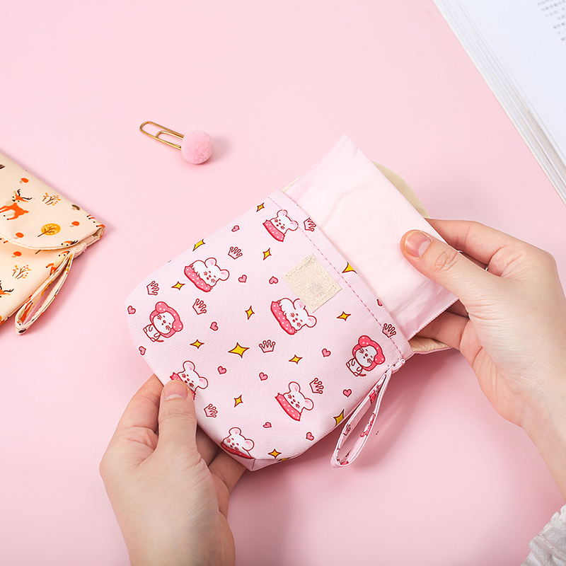 女生卫生巾收纳包小清新便携式卫生棉包姨妈巾包卡通零钱包小包