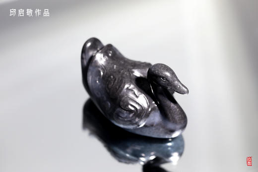 和田玉（青花）摆件--天鹅（邱启敬）115.70G 商品图3