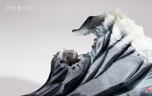 和田玉（青花）摆件--菡萏香销翠叶残 （邱启敬）280g 商品图2