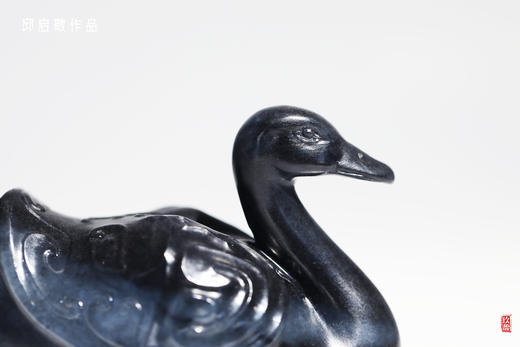 和田玉（青花）摆件--天鹅（邱启敬）115.70G 商品图2