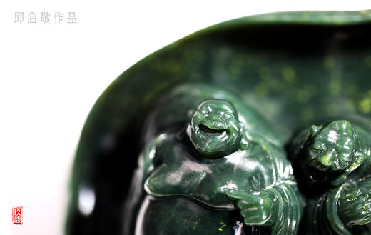 和田玉（碧玉）摆件--罗汉 （邱启敬） 商品图4