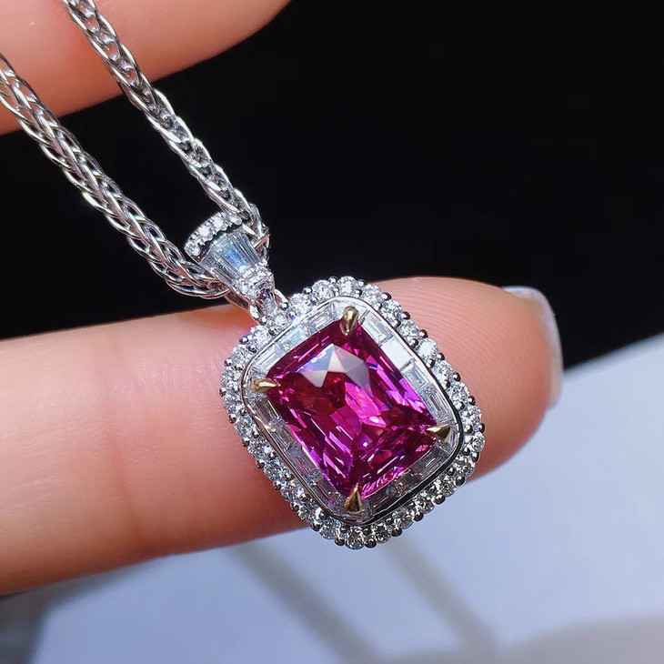 【无烧紫蓝宝吊坠】 结缘价19800 主石2.51ct,无烧紫蓝宝石吊坠.