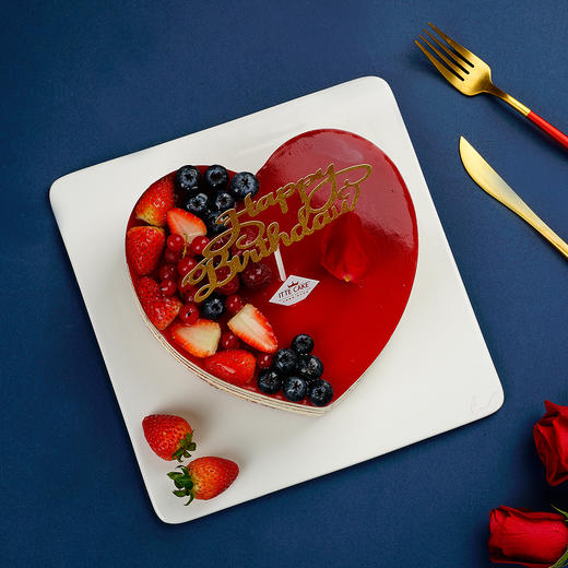 【树莓歌剧院】动物奶油  心形慕斯蛋糕；送爱人、老婆、妈妈、生日蛋糕、七夕  情人节  表白  女友  恋人 商品图1