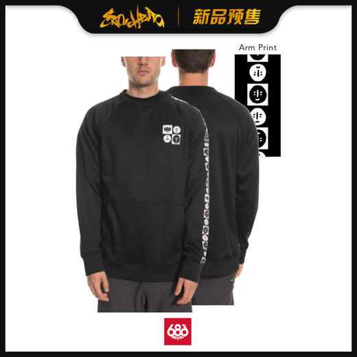 686 1920 Knockout Bonded Fleece Crew Black Forest  M 商品图0