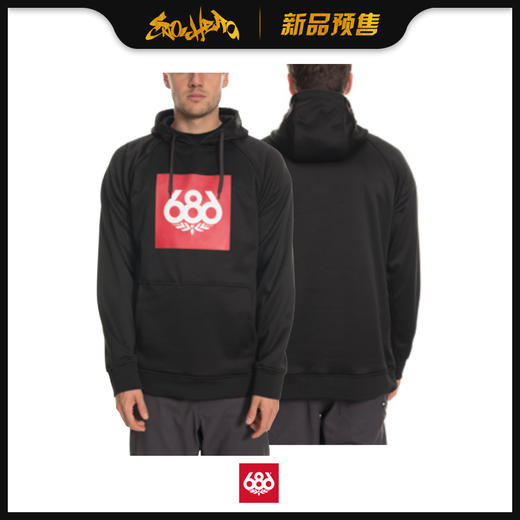 686 1920 Knockout Bonded Fleece Pullover Hoody BLACK L 商品图0