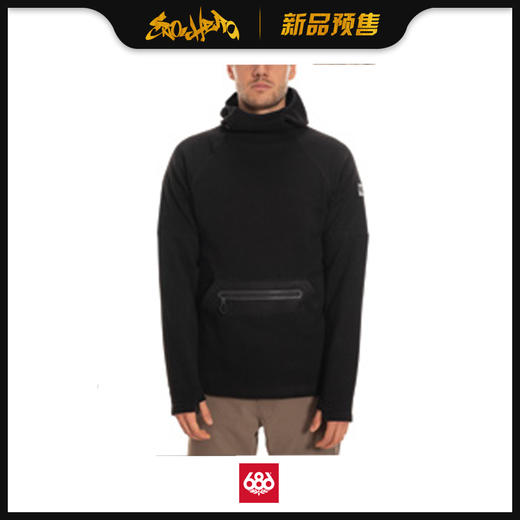 686 1920 WMS Knit Tech Fleece Hoody Black Melange L 商品图0