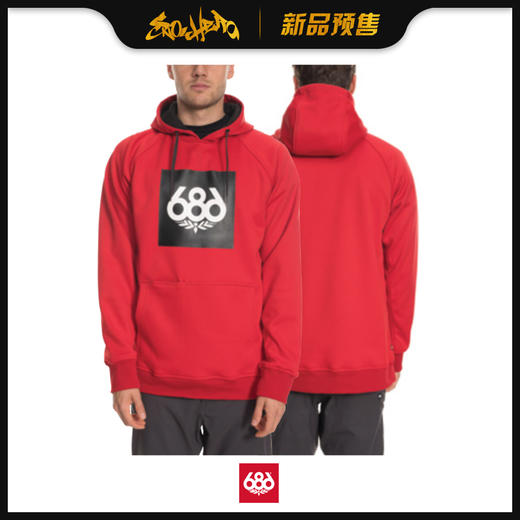 686 1920 Knockout Bonded Fleece Pullover Hoody RED L 商品图0